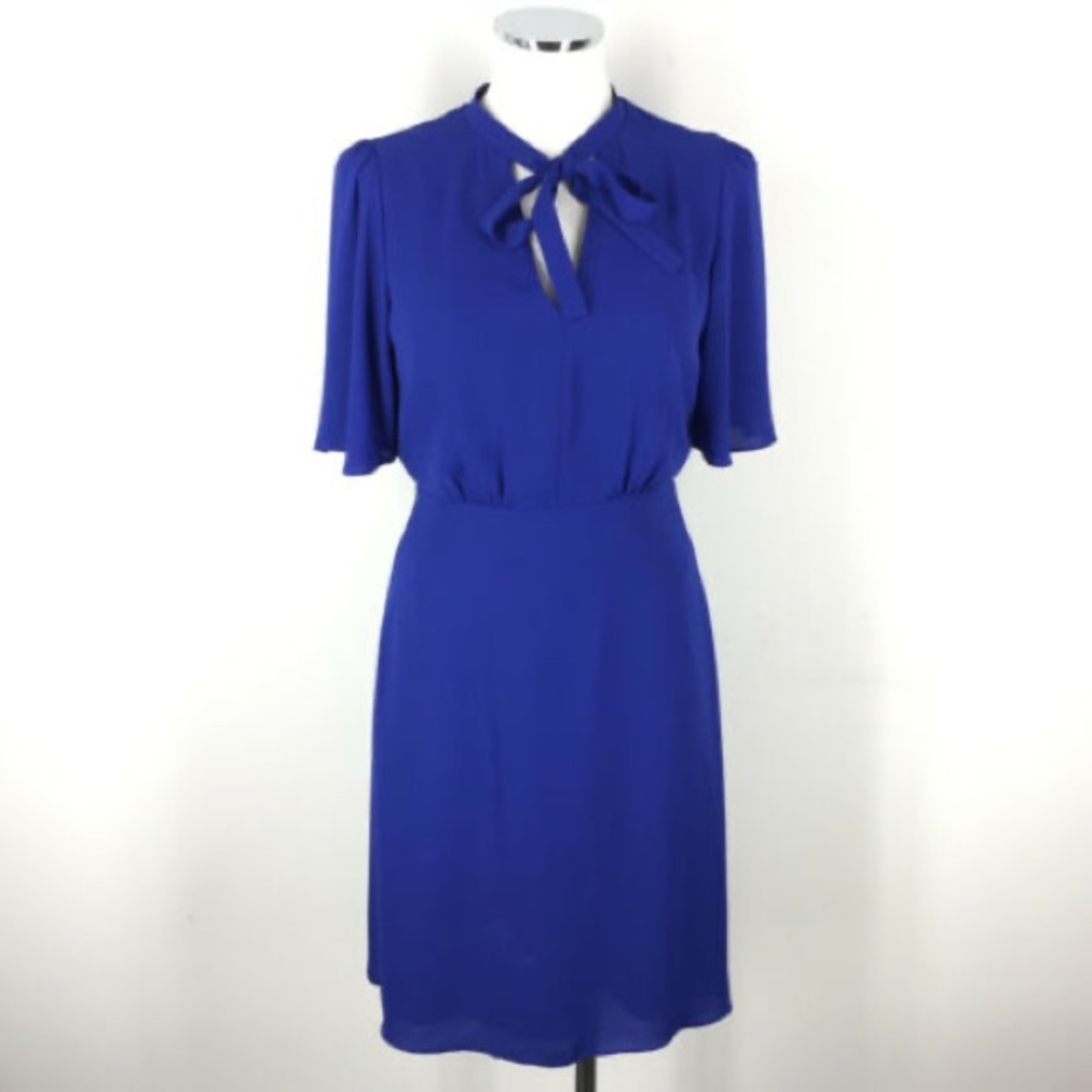 Royal blue size 10 BCBG soft 40s style midi dress